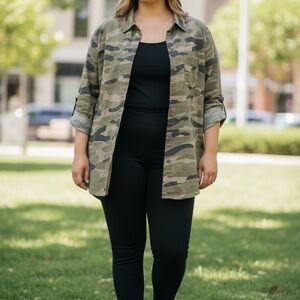 NWT Torrid Camo Burnout Button Down Shirt | Size 2X (18/20)